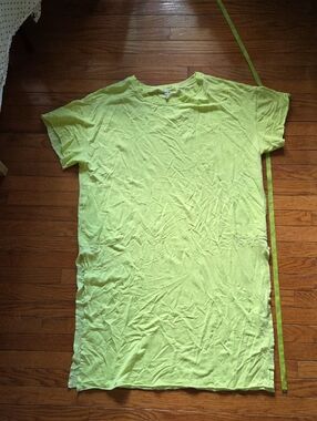 Free People Light Lime Short Sleeve Crew Tee